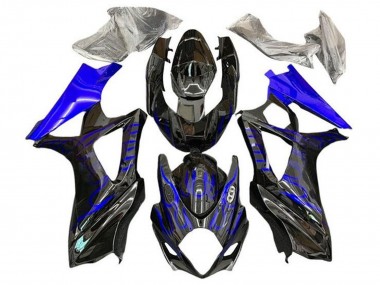 Carénages Moto Suzuki GSXR 1000 2007-2008 - Noir Bleu Flamme Abordables