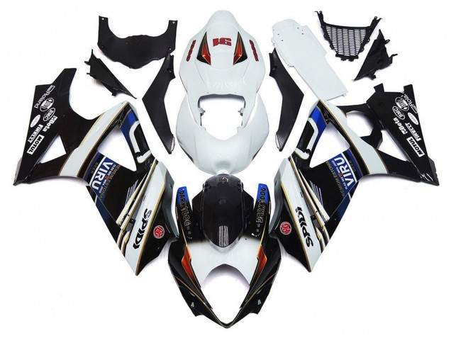 Carénages Moto Suzuki GSXR 1000 2007-2008 - Blanc Bleu Noir VIRU