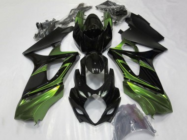 Carénages Moto Suzuki GSXR 1000 2007-2008 - Vert Noir Brillant Abordables