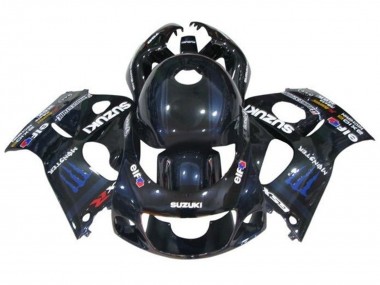 Carénages Moto Suzuki GSXR 600 / GSXR 750 1996-2000 - Noir Bleu Foncé Monstre Abordables