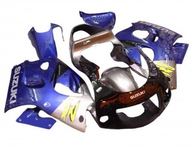 Carénages Moto Suzuki GSXR 600 / GSXR 750 1996-2000 - Bleu Argent Noir Abordables