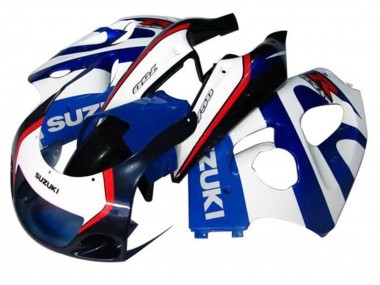 Carénages Moto Suzuki GSXR 600 / GSXR 750 1996-2000 - Bleu Blanc Bleu Foncé Rouge Abordables
