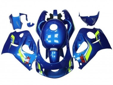Carénages Moto Suzuki GSXR 600 / GSXR 750 1996-2000 - Bleu Jaune Blanc Abordables