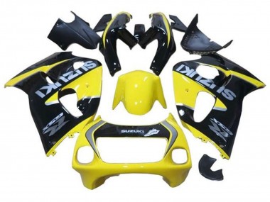 Carénages Moto Suzuki GSXR 600 / GSXR 750 1996-2000 - Jaune Noir Argent Abordables