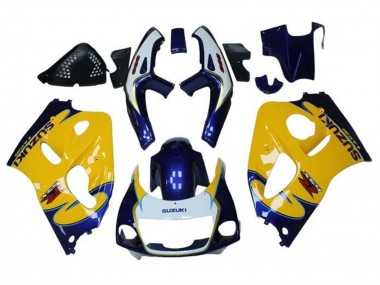 Carénages Moto Suzuki GSXR 600 / GSXR 750 1996-2000 - Jaune Bleu Tribal Abordables