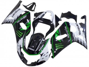 Carénages Moto Suzuki GSXR 600 / GSXR 750 2001-2003 - Blanc Noir Vert Monstre Abordables