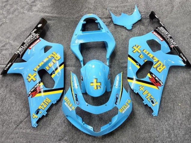 Carénages Moto Suzuki GSXR 600 / GSXR 750 2001-2003 - Bleu Clair Jaune Noir Noir Rizla