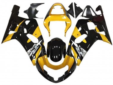 Carénages Moto Suzuki GSXR 600 / GSXR 750 2001-2003 - Jaune Argent Noir Brillant Abordables