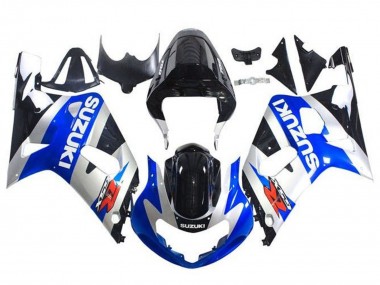 Carénages Moto Suzuki GSXR 600 / GSXR 750 2001-2003 - Bleu Argent Noir Brillant Abordables