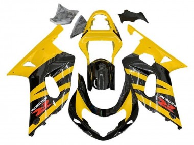 Carénages Moto Suzuki GSXR 600 / GSXR 750 2001-2003 - Jaune Noir Bande Rouge Abordables
