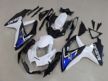 Carénages Moto Suzuki GSXR 600 / GSXR 750 2008-2010 - Blanc Bleu Noir Brillant Abordables