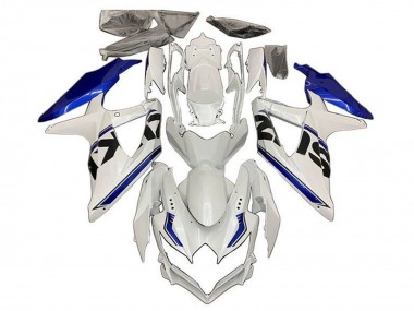 Carénages Moto Suzuki GSXR 600 / GSXR 750 2008-2010 - Blanc Bleu Noir Bande Abordables