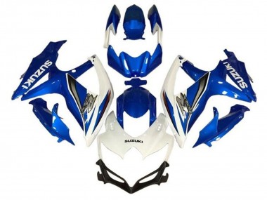 Carénages Moto Suzuki GSXR 600 / GSXR 750 2008-2010 - Blanc Bleu Argent Abordables