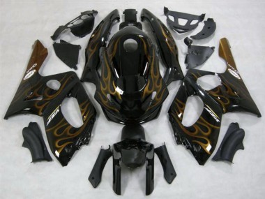 Carénages Moto Yamaha YZF600R Thundercat 1996-2007 - Noir Or Foncé Flamme Abordables