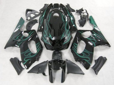 Carénages Moto Yamaha YZF600R Thundercat 1996-2007 - Noir Vert Flamme Abordables
