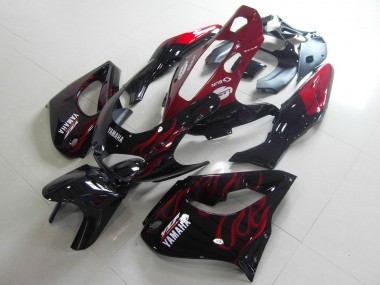 Carénages Moto Yamaha YZF 1000R Thundecourses 1997-2007 - Noir Blanc Rouge Flamme Abordables
