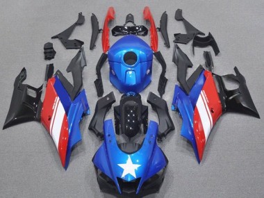 Carénages Moto Yamaha YZF R3/R25 2019-2021 - Bleu Rouge Blanc Étoile Abordables