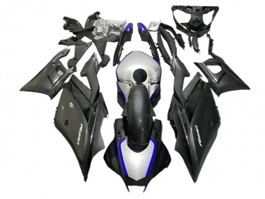 Carénages Moto Yamaha YZF R3/R25 2022-2024 - Argent Bleu Noir Fibre de Carbone Style Abordables