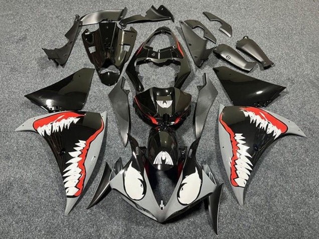 Carénages Moto Yamaha YZF 1000 R1 2009-2011 - Gris Noir Rouge Blanc Requin