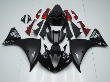 Carénages Moto Yamaha YZF 1000 R1 2009-2011 - Noir Brillant Noir Mat Blanc Décalque Rouge Abordables