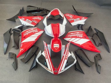 Carénages Moto Yamaha YZF 1000 R1 2009-2011 - Blanc Rouge Noir Milwaukee Abordables