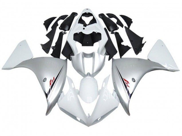 Carénages Moto Yamaha YZF 1000 R1 2009-2011 - Blanc Argent Noir