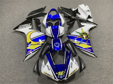 Carénages Moto Yamaha YZF 1000 R1 2009-2011 - Blanc Bleu Jaune Noir Soleil et Lune Abordables