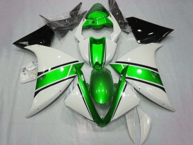 Carénages Moto Yamaha YZF 1000 R1 2009-2011 - Blanc Vert Métallisé Noir Abordables