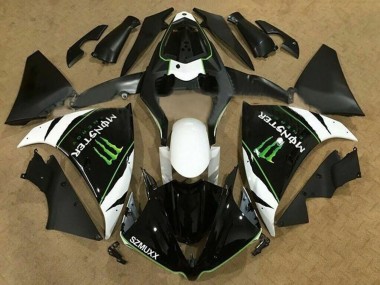 Carénages Moto Yamaha YZF 1000 R1 2012-2014 - Blanc Noir Vert Monstre Energy SZMUXX Abordables