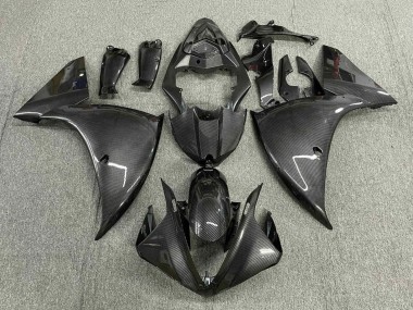 Carénages Moto Yamaha YZF 1000 R1 2012-2014 - Fausse Fibre de Carbone Gris Noir Abordables