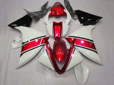 Carénages Moto Yamaha YZF 1000 R1 2012-2014 - Blanc Rouge Noir Brillant Abordables
