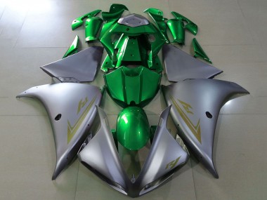 Carénages Moto Yamaha YZF 1000 R1 2012-2014 - Argent Mat Vert Abordables