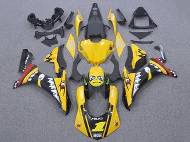 Carénages Moto Yamaha YZF 1000 R1 2015-2019 - Jaune Rouge Requin Abordables
