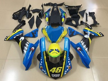 Carénages Moto Yamaha YZF 1000 R1 2015-2019 - Bleu Jaune Noir Requin 46 Abordables