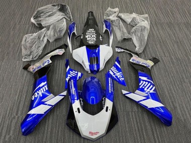 Carénages Moto Yamaha YZF 1000 R1 2015-2019 - Blanc Bleu Noir Milwaukee Abordables