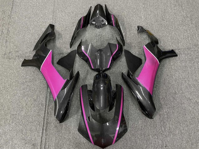 Carénages Moto Yamaha YZF 1000 R1 2015-2019 - Fausse Fibre de Carbone Rose