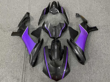 Carénage Moto Yamaha YZF 1000 R1 2015-2019 - Fausse Fibre de Carbone Violet Abordables
