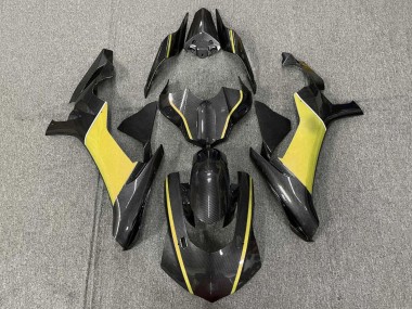 Carénages Moto Yamaha YZF 1000 R1 2015-2019 - Fausse Fibre de Carbone Jaune Abordables