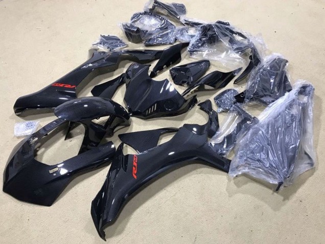 Carénages Moto Yamaha YZF 1000 R1 2015-2019 - Fausse Fibre de Carbone Rouge Décalque