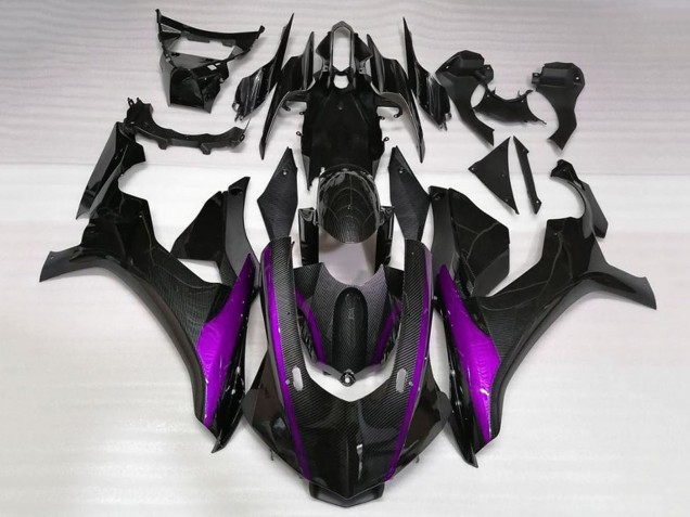 Carénages Moto Yamaha YZF 1000 R1 2020-2025 - Fausse Fibre de Carbone Violet Bande