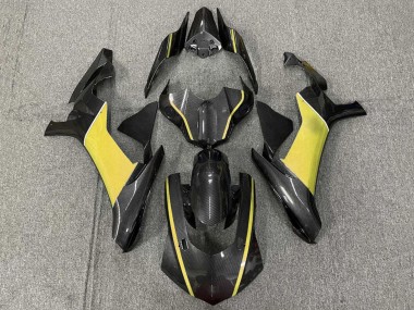 Carénages Moto Yamaha YZF 1000 R1 2020-2025 - Fausse Fibre de Carbone Jaune Abordables