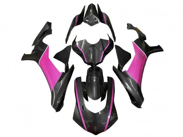 Carénages Moto Yamaha YZF 1000 R1 2020-2025 - Fausse Fibre de Carbone Rose