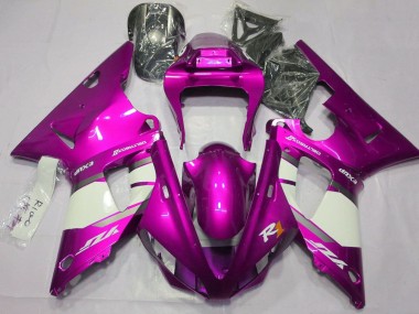 Carénages Moto Yamaha YZF 1000 R1 2000-2001 - Raspberry Blanc Argent Abordables