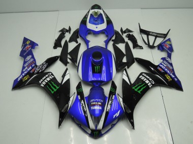 Carénages Moto Yamaha YZF 1000 R1 2004-2006 - Bleu Blanc Noir Vert Monstre Energy Abordables