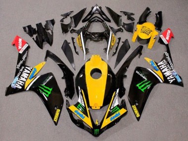 Carénages Moto Yamaha YZF 1000 R1 2007-2008 - Jaune Blanc Noir Vert Monstre Dewalt Abordables