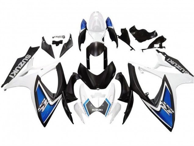 Carénages Moto Suzuki GSXR 600 / GSXR 750 2006-2007 - Blanc Bleu Noir Mat