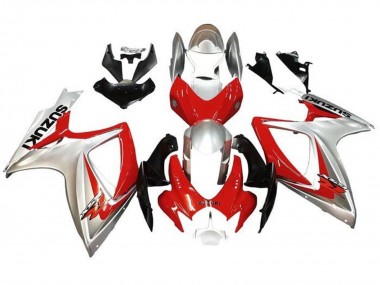 Carénages Moto Suzuki GSXR 600 / GSXR 750 2006-2007 - Argent Rouge Noir Abordables