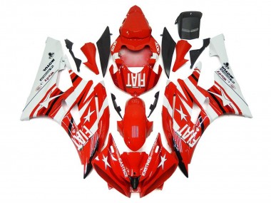 Carénages Moto Yamaha YZF R6 2006-2007 - Blanc Rouge Fiat Star Michelin Motul Abordables
