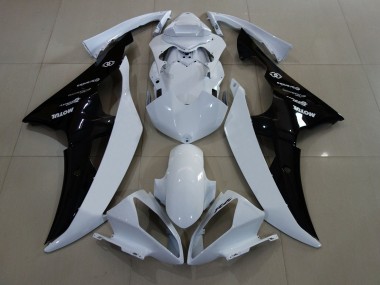 Carénages Moto Yamaha YZF R6 2008-2016 - Blanc Noir Brillant Abordables