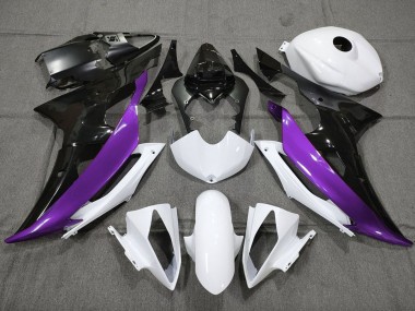 Carénages Moto Yamaha YZF R6 2008-2016 - Blanc Violet Noir Brillant Abordables